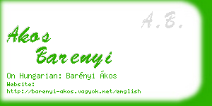 akos barenyi business card